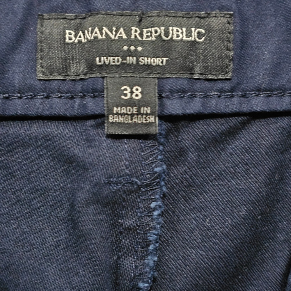 Banana Republic Shorts Mens 38 Navy Lived-In Short Chino Twill Cotton Casual 9" - Picture 4 of 8
